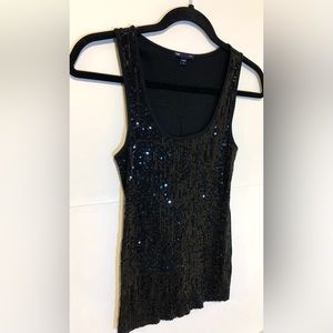 Black Sequined Tank Top - Small